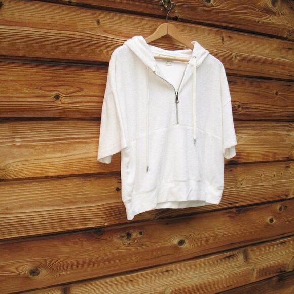 Club Monaco Terry Hoodie Pullover Top - Picture 5 of 10